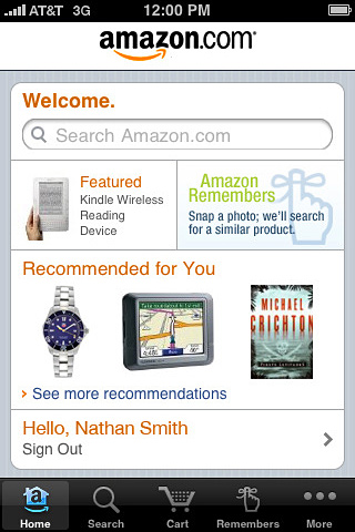 Amazon Mobile for iPhone in 2010
