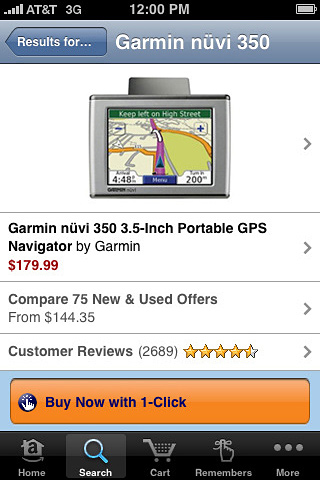 Amazon Mobile for iPhone in 2010 – Search