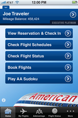American Airlines for iPhone in 2010