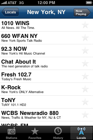 AOL Radio for iPhone in 2010 – Locals