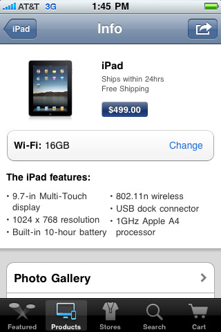 Apple Store for iPhone in 2010  – Products – Info 