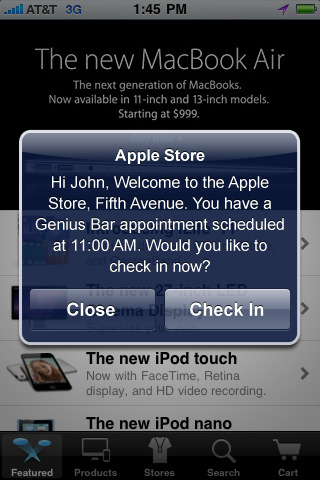 Apple Store for iPhone in 2010 – Check In