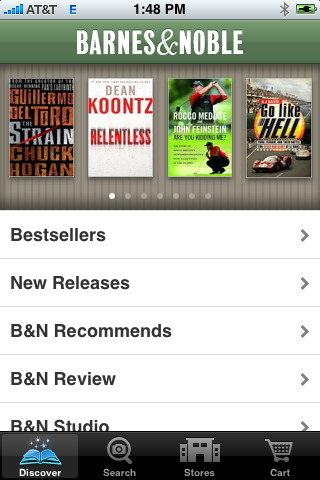 B&N Bookstore for iPhone in 2010