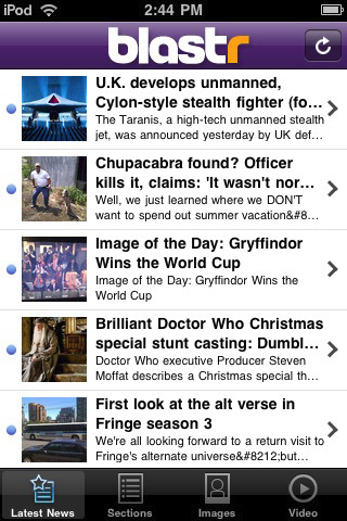 Blastr for iPhone in 2010