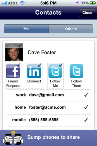 Bump for iPhone in 2010 – Contacts