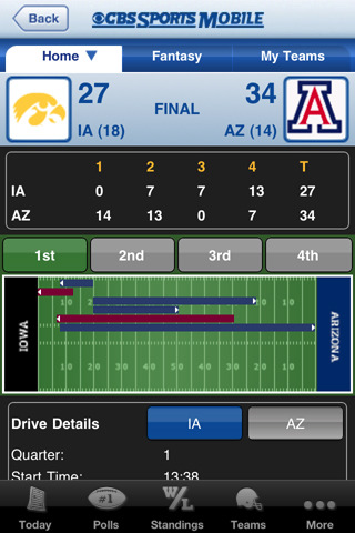 CBS Sports Mobile for iPhone in 2010