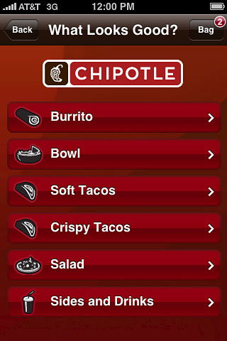 Chipotle Ordering for iPhone in 2010
