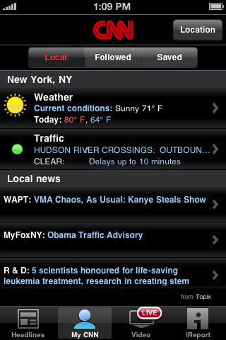 CNN App for iPhone in 2010 – My CNN