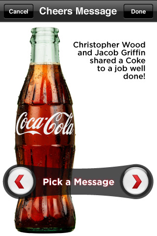 Coke Cheers for iPhone in 2010 – Cheers Message