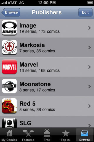 Comics for iPhone in 2010