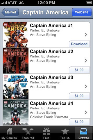 Comics for iPhone in 2010 – Browse