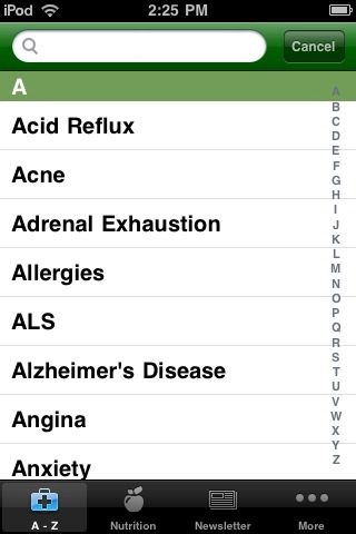 Cures A-Z for iPhone in 2010