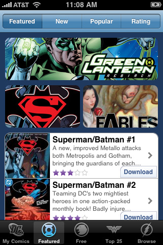 DC Comics for iPhone in 2010