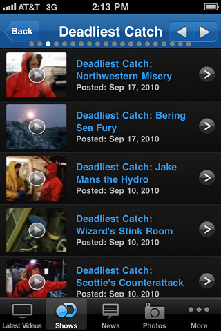 Discovery Channel for iPhone in 2010 – Deadliest Catch