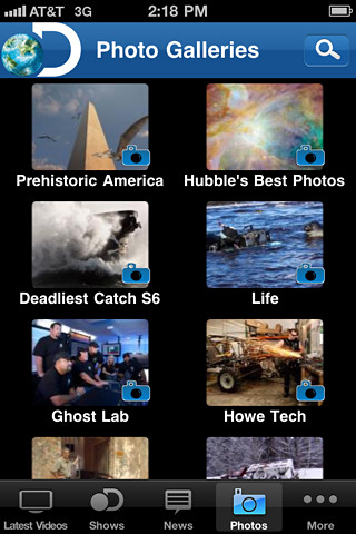 Discovery Channel for iPhone in 2010 – Photo Galleries