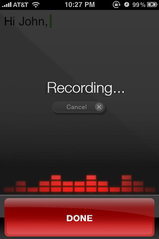 Dragon Dictation for iPhone in 2010 – Recording