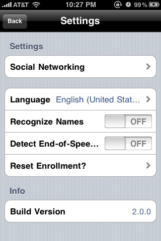 Dragon Dictation for iPhone in 2010 – Settings