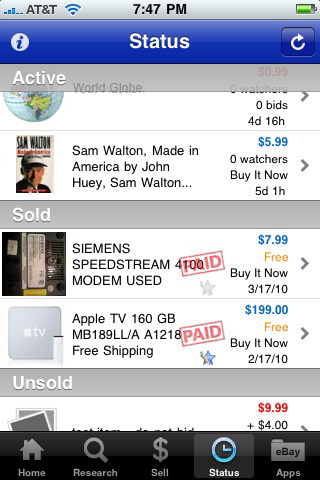 eBay Selling for iPhone in 2010 – Status