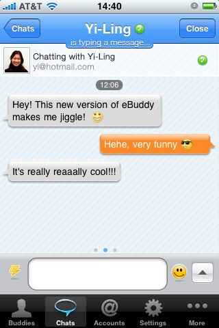 eBuddy Messenger for iPhone in 2010 – Chats