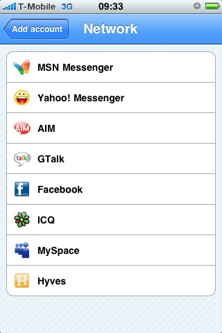 eBuddy Messenger for iPhone in 2010 – Network