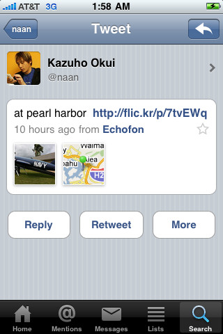 Echofon for Twitter for iPhone in 2010 – Tweet