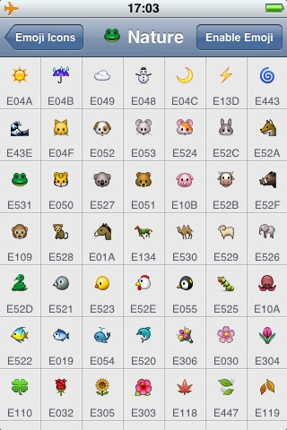 Emoji Icons Free for iPhone in 2010 – Nature