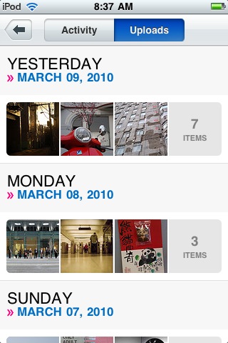 Flickr for iPhone in 2010 – Uploads