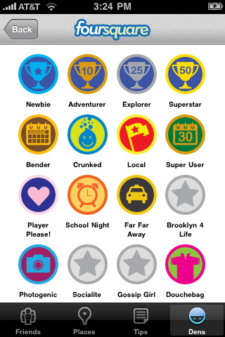 Foursquare for iPhone in 2010 – Dens