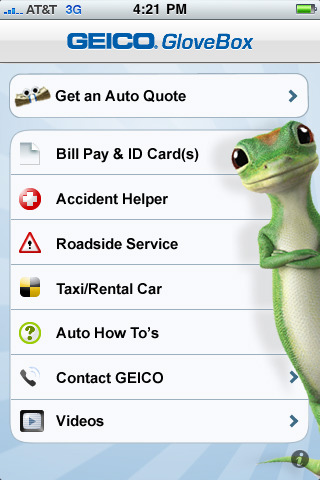 GEICO GloveBox for iPhone in 2010