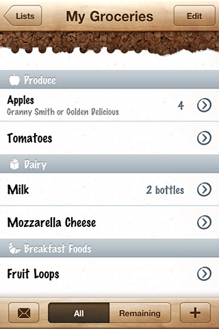 Groceries for iPhone in 2010