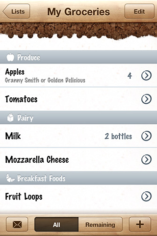 Groceries for iPhone in 2010 – My Groceries