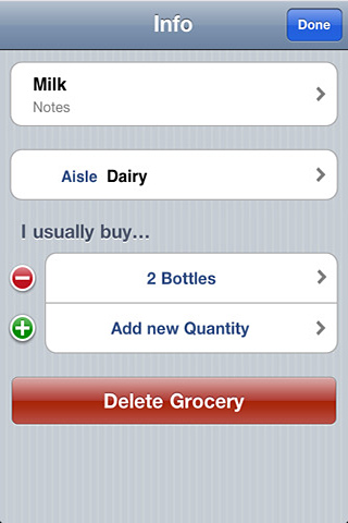 Groceries for iPhone in 2010 – Info