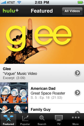 Hulu Plus for iPhone in 2010