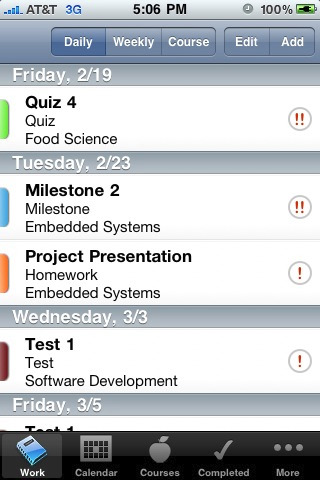 iHomework for iPhone in 2010