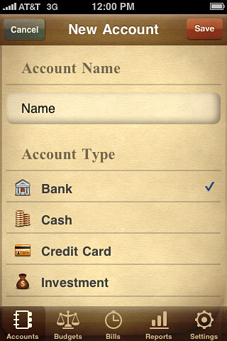 Jumsoft Money for iPhone in 2010 – New Account