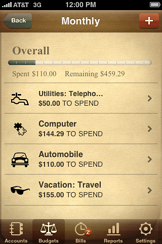 Jumsoft Money for iPhone in 2010 – Monthly