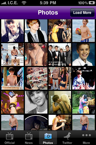 Justin Bieber Channel for iPhone in 2010 – Photos