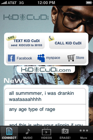 Kid Cudi for iPhone in 2010 – Connect