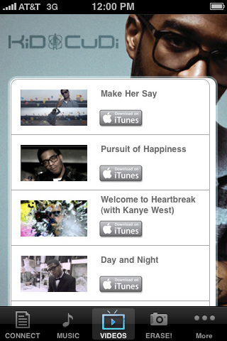 Kid Cudi for iPhone in 2010 – Videos