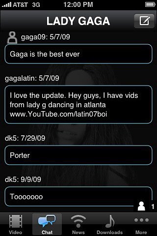 Lady Gaga – Haus of Gaga for iPhone in 2010 – Chat