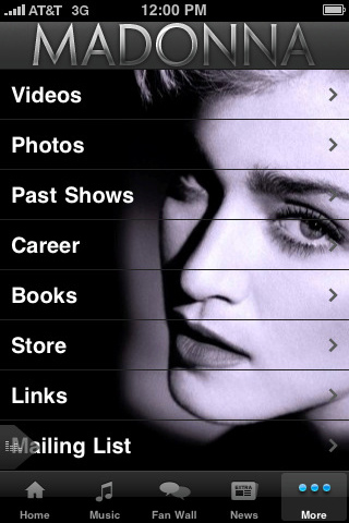 Madonna for iPhone in 2010 – More
