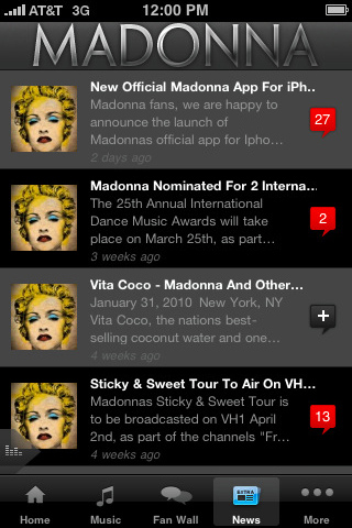 Madonna for iPhone in 2010 – News