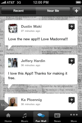 Madonna for iPhone in 2010 – Fan Wall