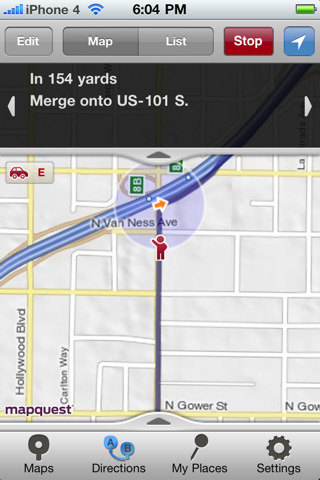 MapQuest 4 Mobile for i Phone in 2010 – Directions