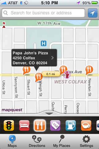 MapQuest 4 Mobile for i Phone in 2010 – Maps
