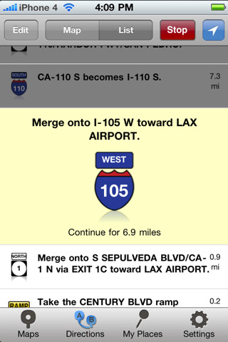 MapQuest 4 Mobile for i Phone in 2010 – Direction
