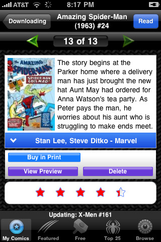 Marvel Comics for iPhone in 2010 – Downloading