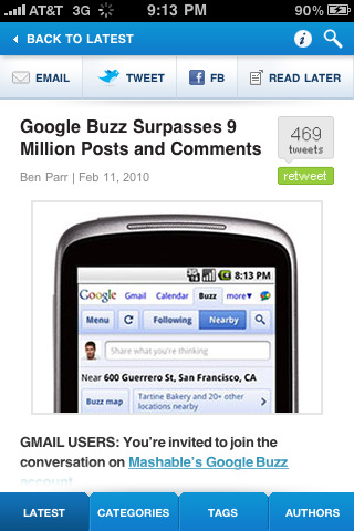 Mashable! for iPhone in 2010