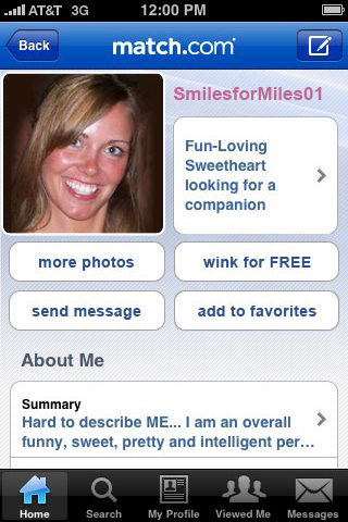 Match.com for iPhone in 2010