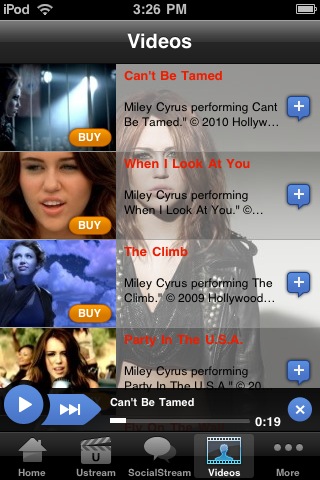 Miley Cyrus Official for iPhone in 2010 – Videos